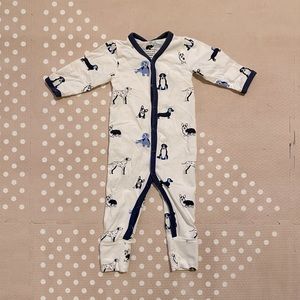 Monica + Andy snap up baby long sleeve onesie pajamas with dog print